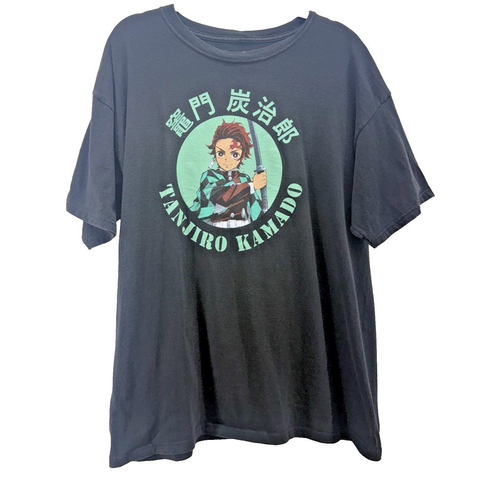 Demon Slayer Xl Tanjiro Kamado Black T Shirt
